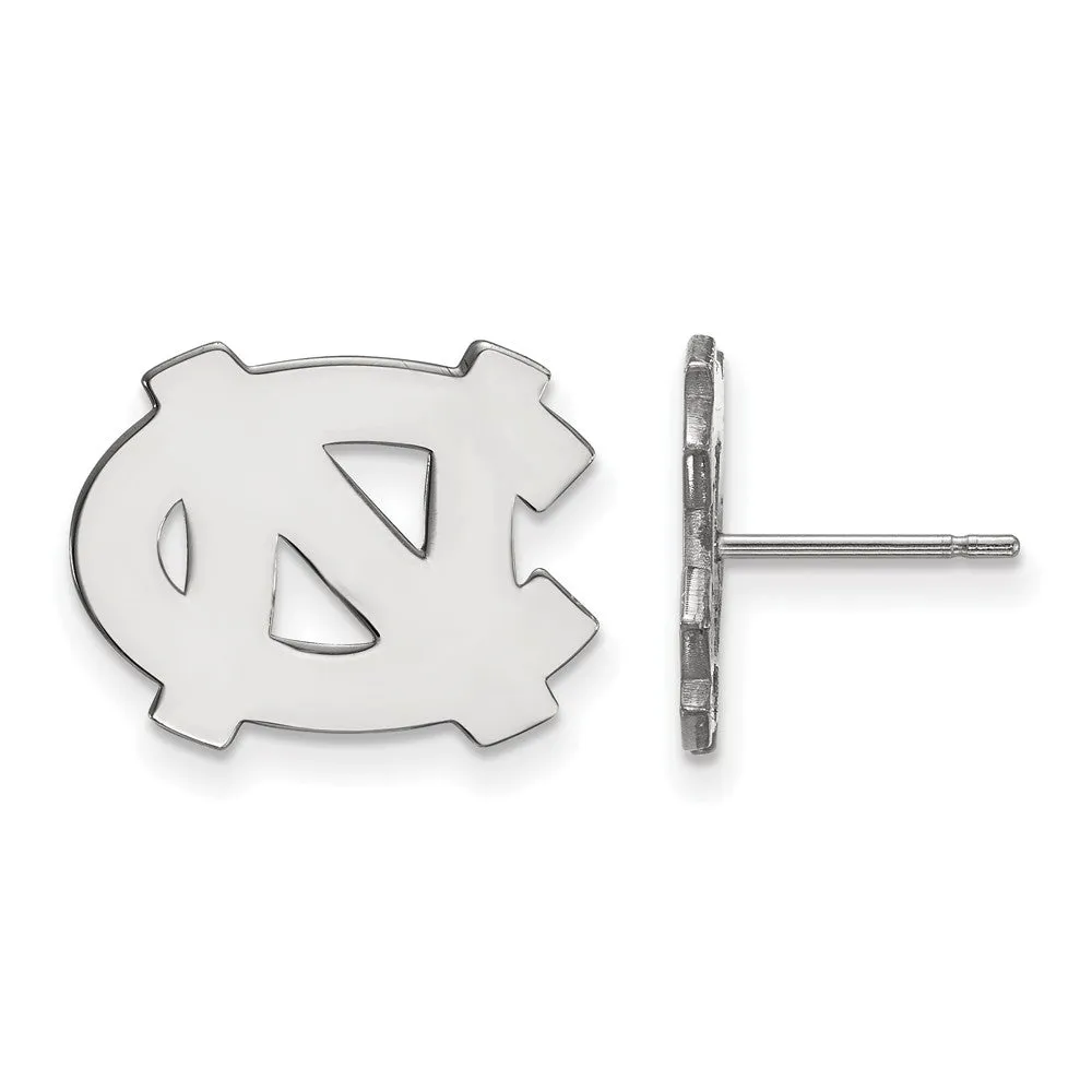 10k White Gold U of North Carolina Small 'NC' Post Earrings