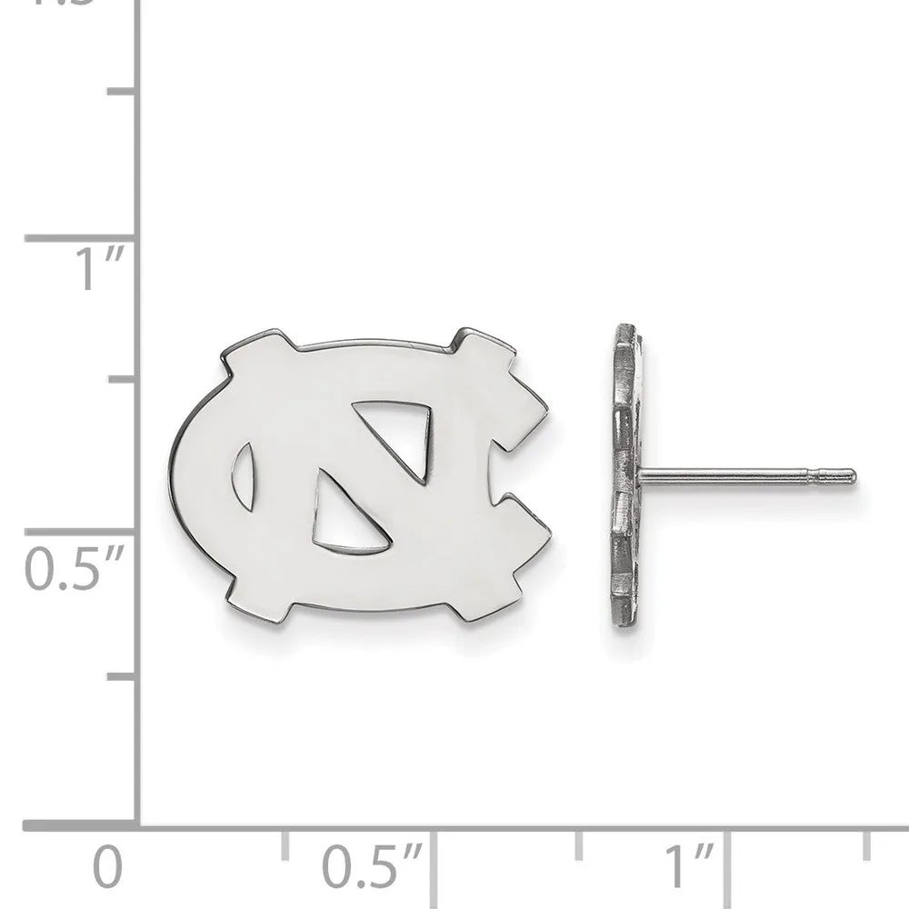 10k White Gold U of North Carolina Small 'NC' Post Earrings