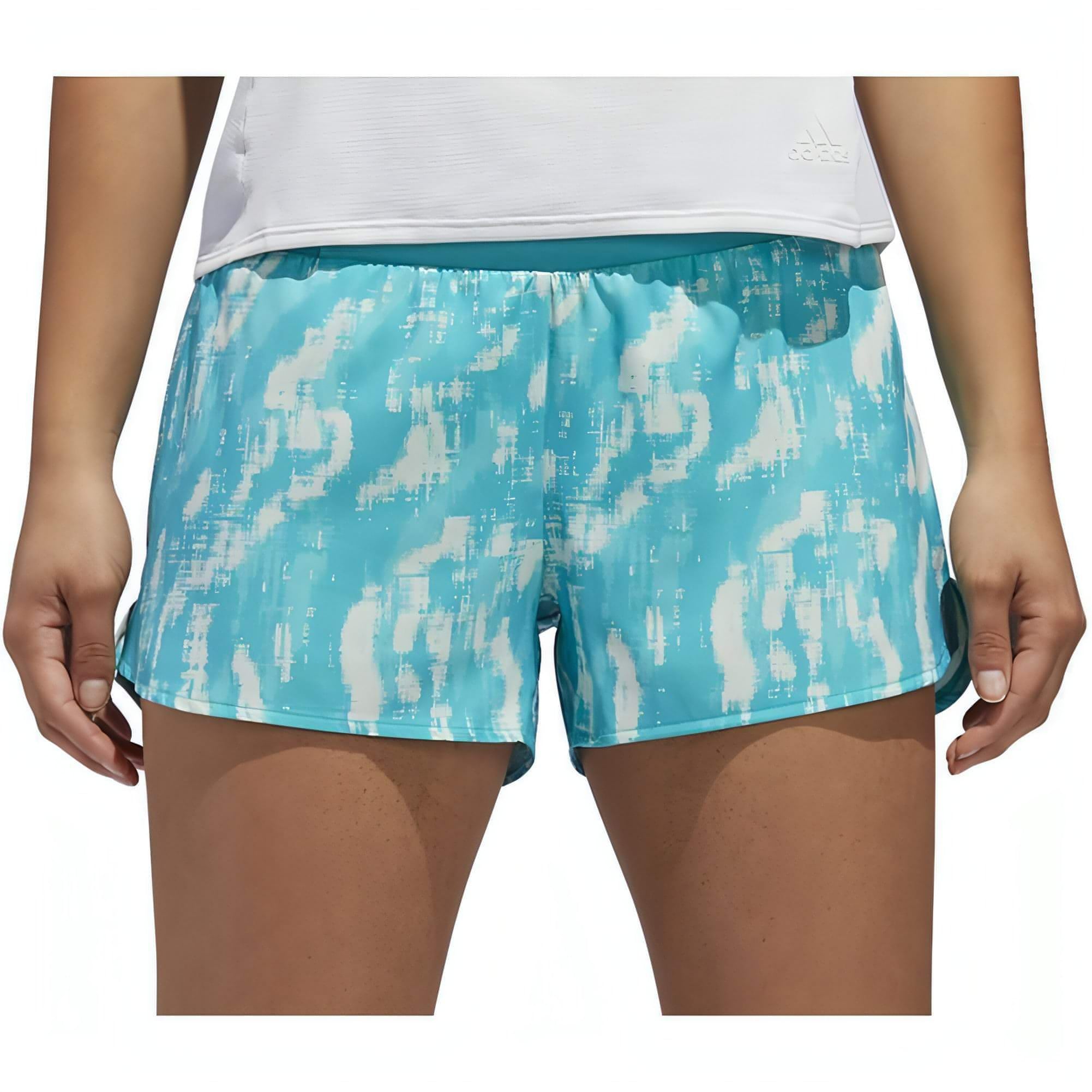 adidas 4 Inch Saturday Graphic Womens Running Shorts - Green