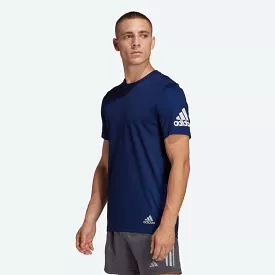 adidas Run It Mens Running T-Shirt Blue Sports Top Breathable Reflective Fitness