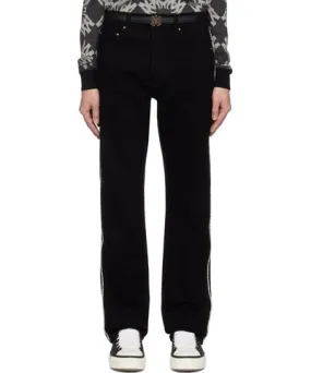 Amiri Black Crystal Stripe Slim Jeans