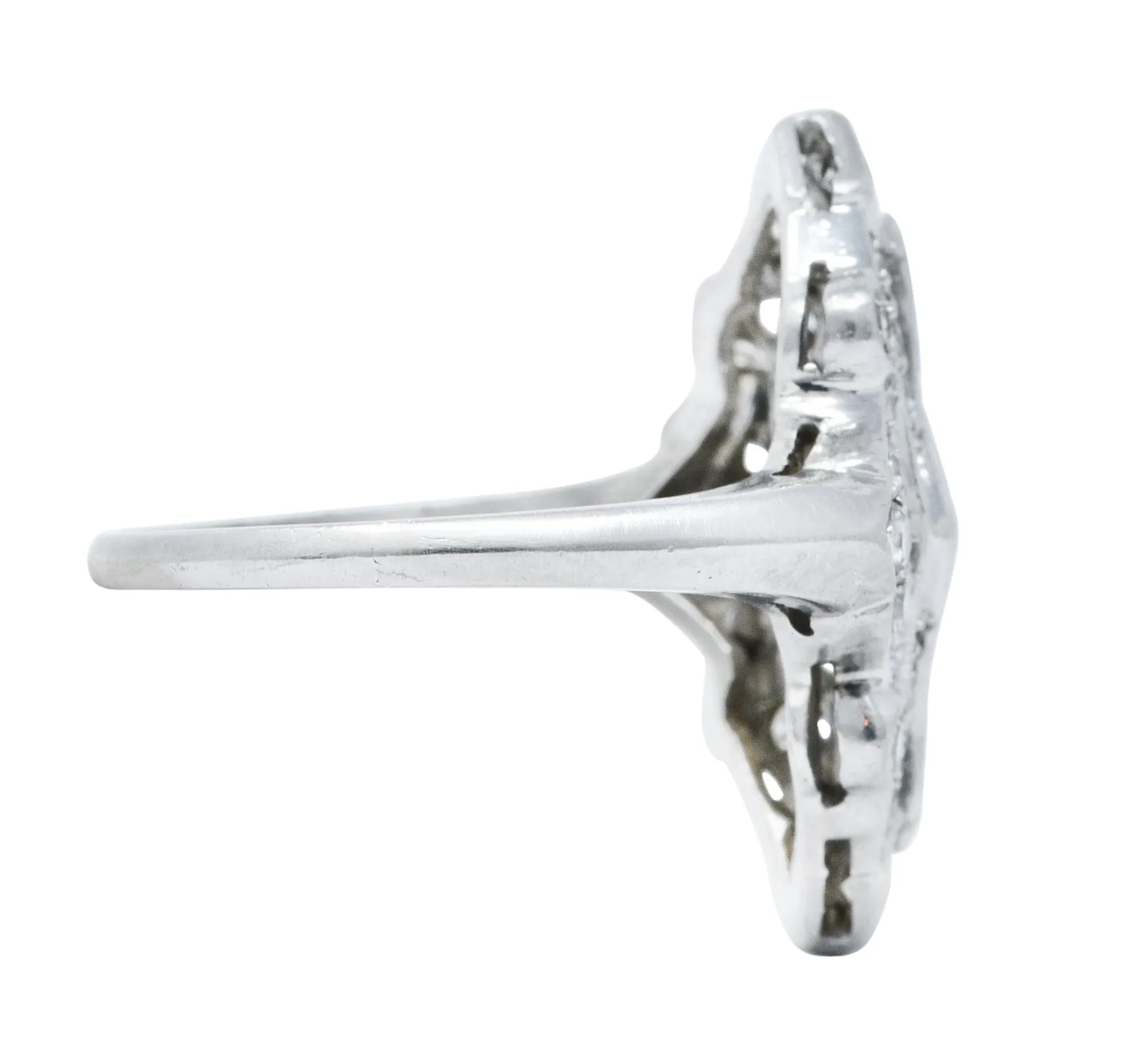 Art Deco Diamond Platinum Geometric Dinner Ring