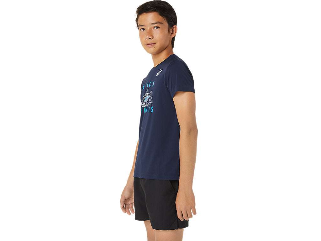 Asics Boys T-Shirt Graphic SS Top Jongens Blauw