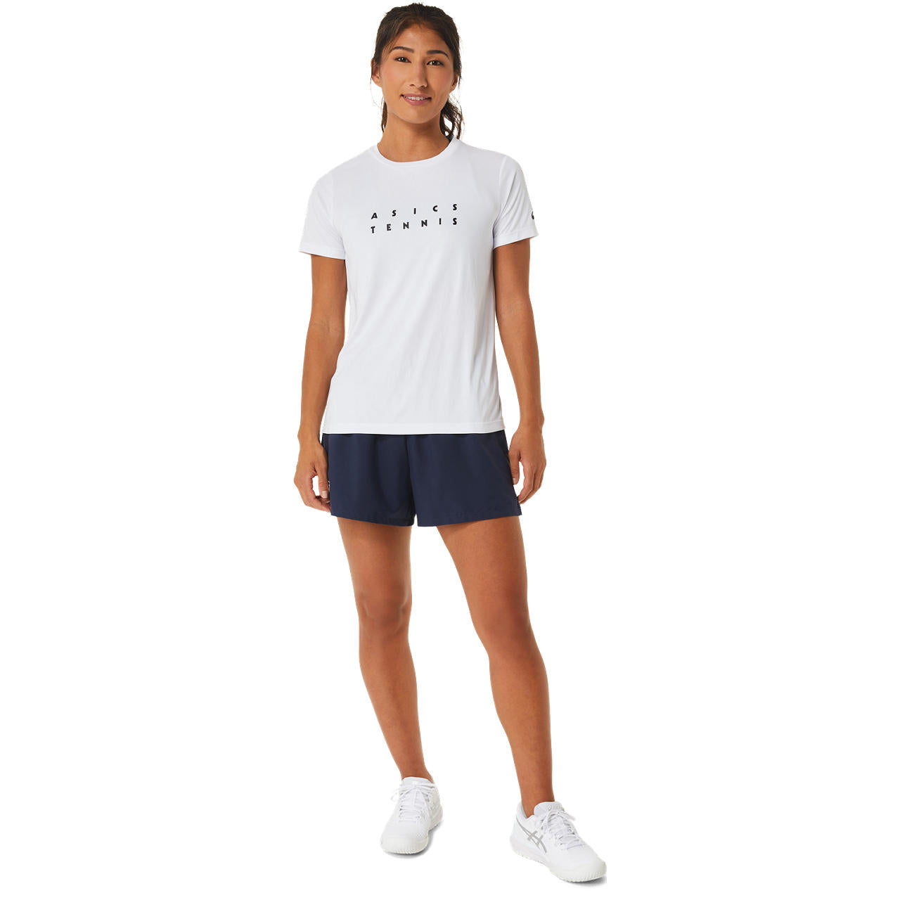 Asics T-Shirt Court Tennis Graphic Dames Wit