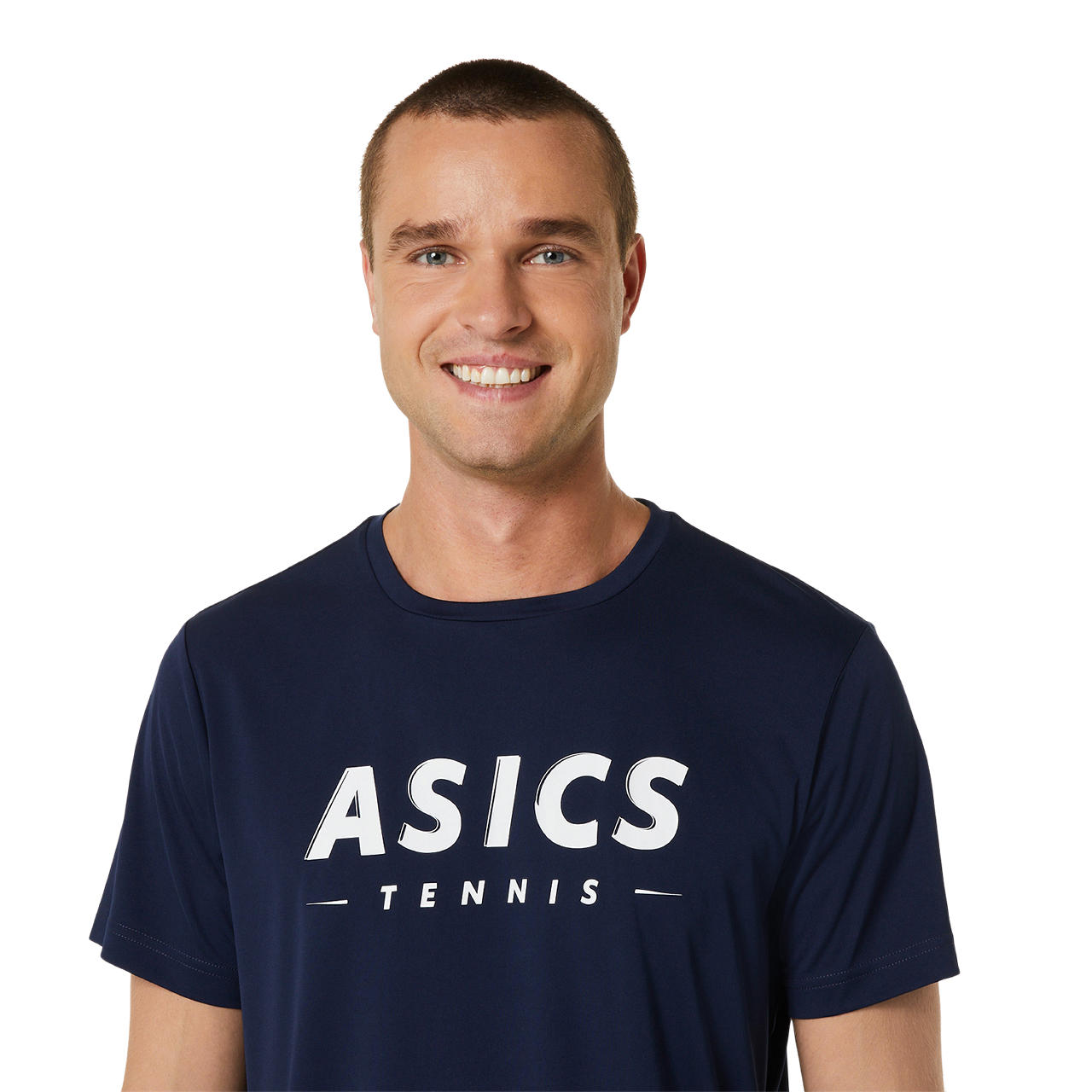 Asics T-Shirt Court Tennis Graphic Heren Donkerblauw