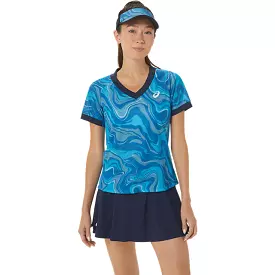 Asics T-Shirt Match Graphic SS Top Dames Blauw