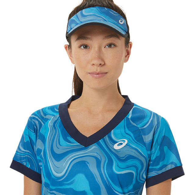 Asics T-Shirt Match Graphic SS Top Dames Blauw