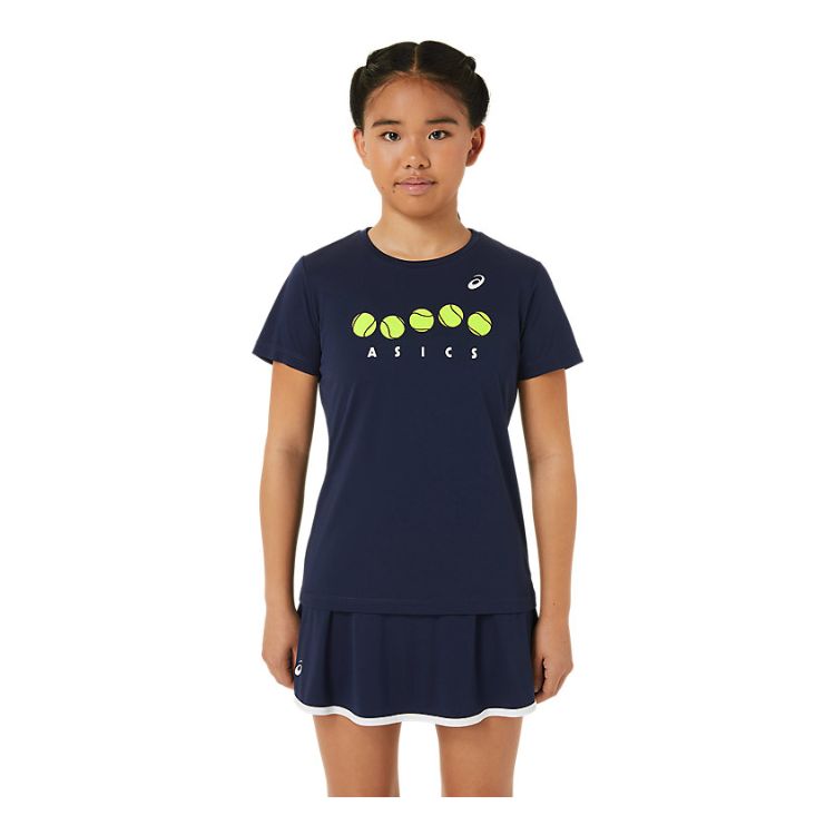 Asics T-Shirt Tee Graphic Girls Junior Blauw