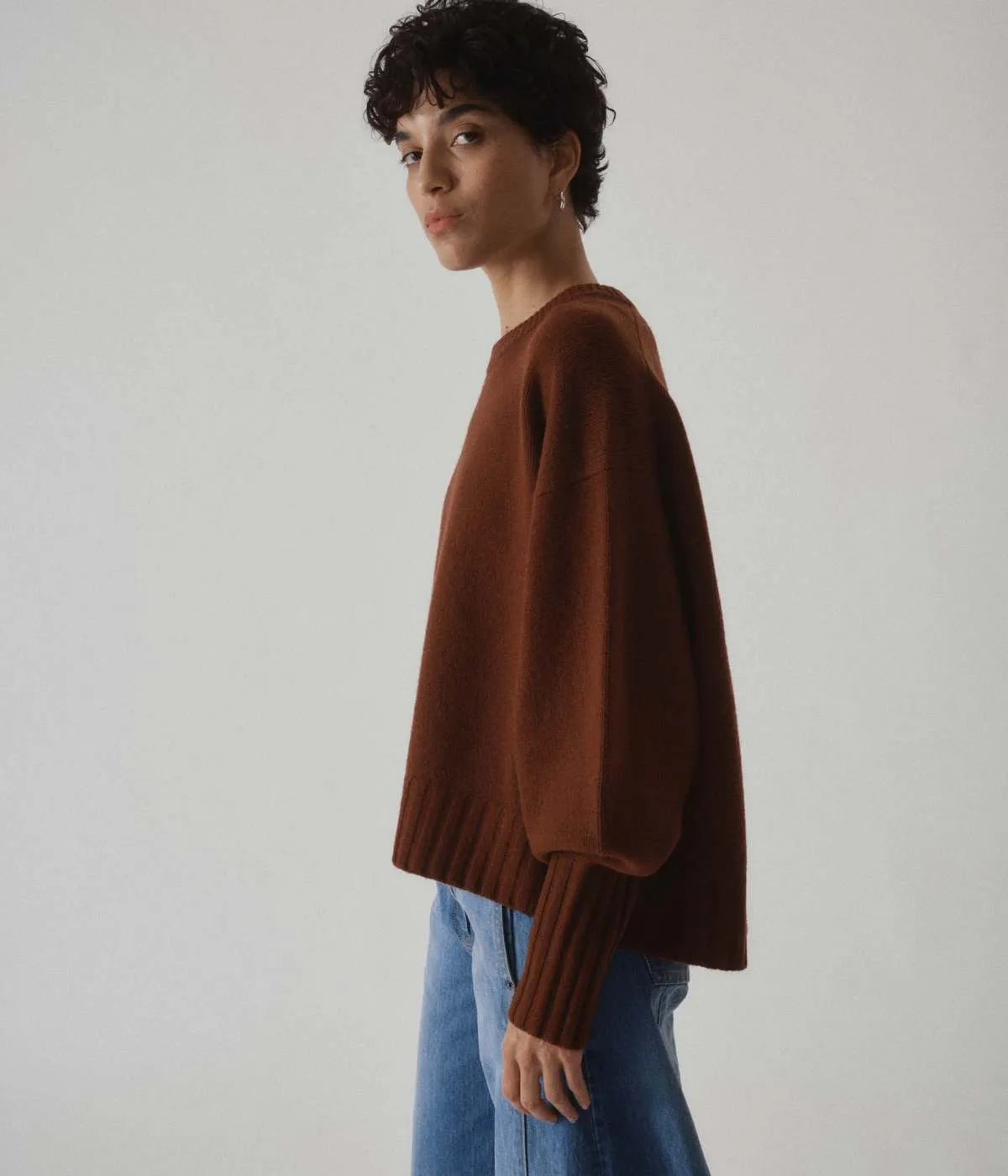 Balloon Sleeve Sweater - Cinnamon