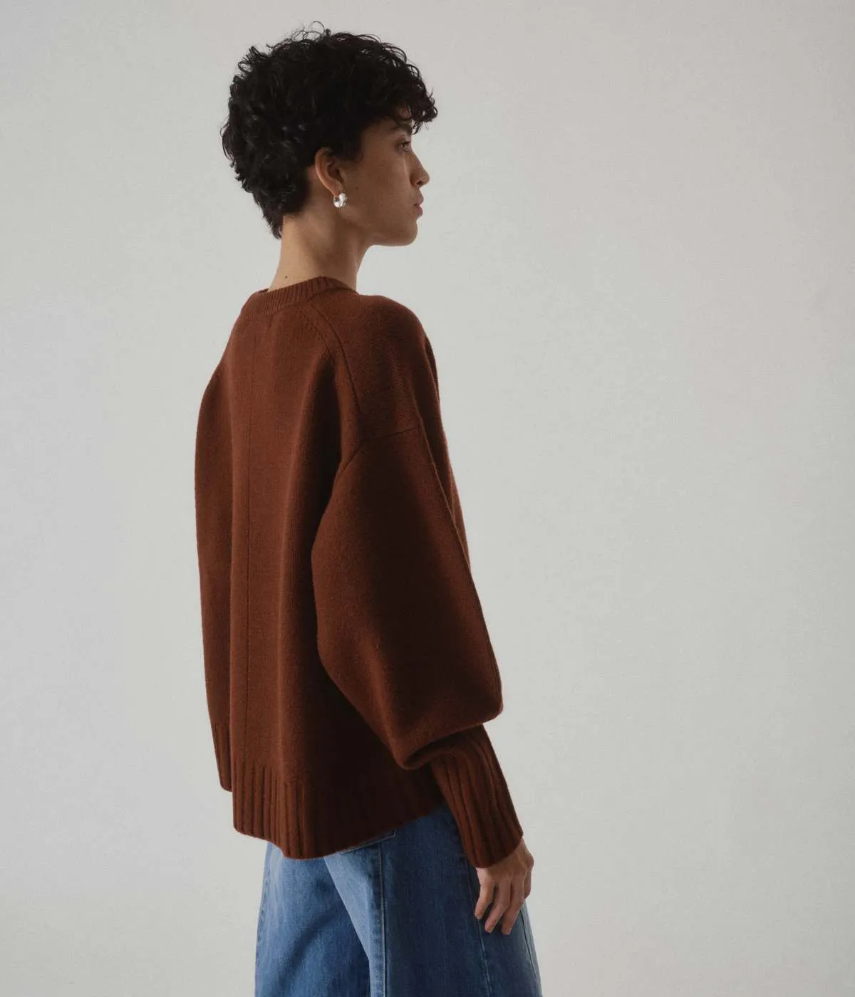 Balloon Sleeve Sweater - Cinnamon