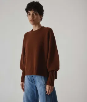 Balloon Sleeve Sweater - Cinnamon