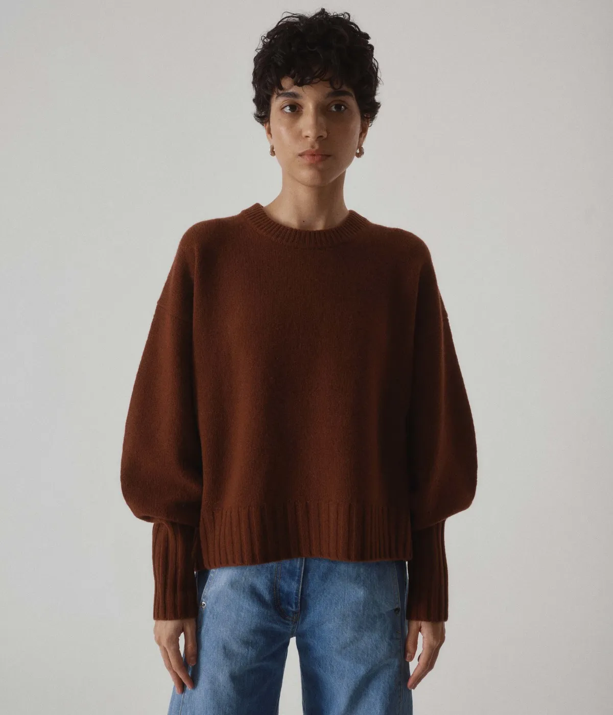 Balloon Sleeve Sweater - Cinnamon