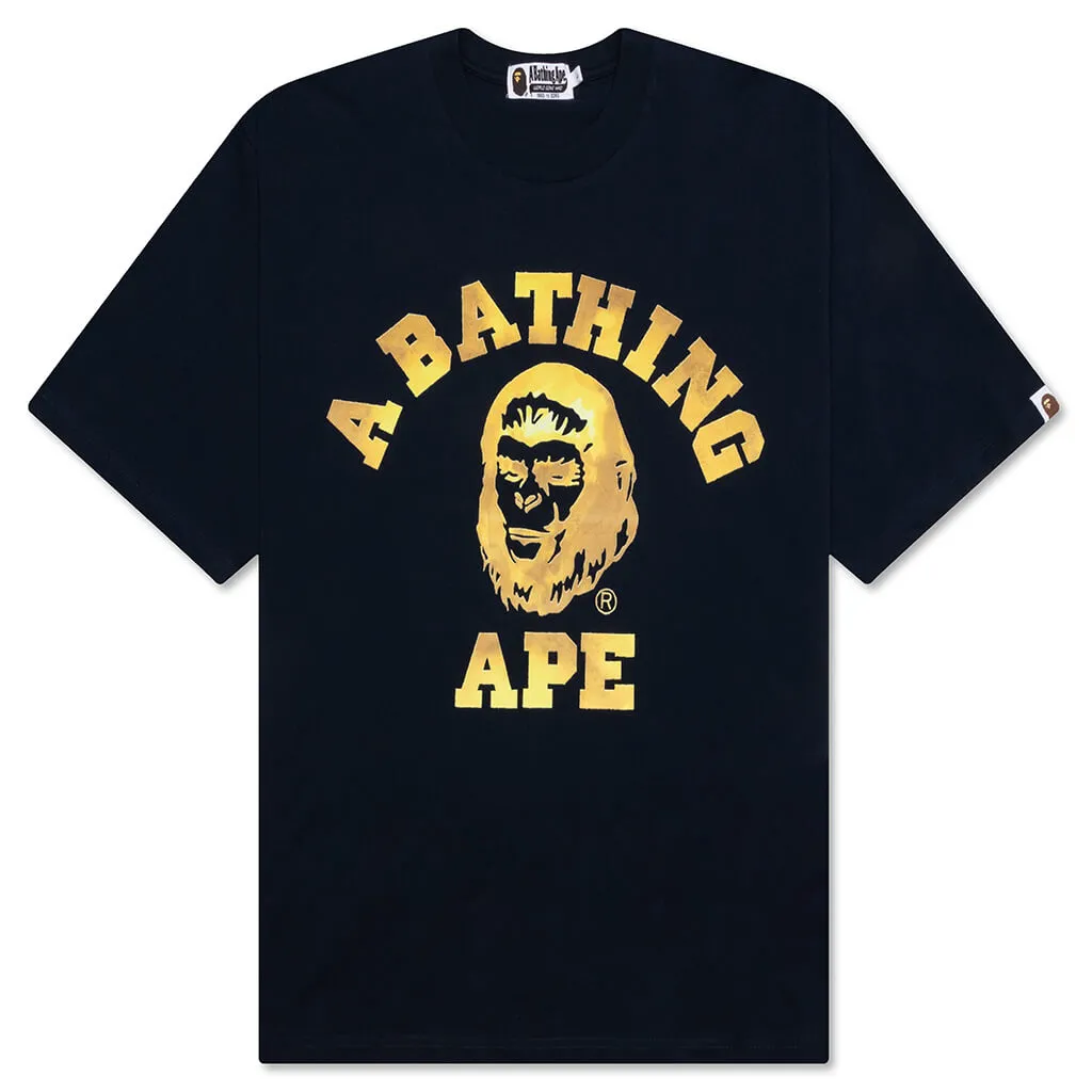 Bape College Graphic Tee - Navy