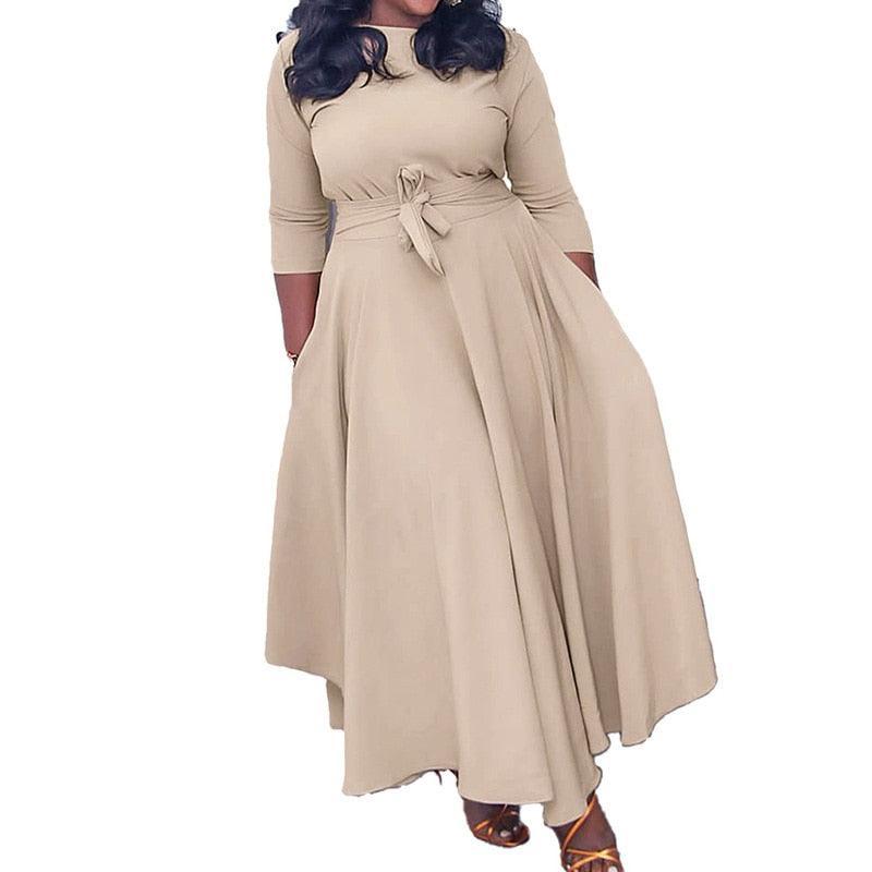 Belted Plus Size Maxi Dress