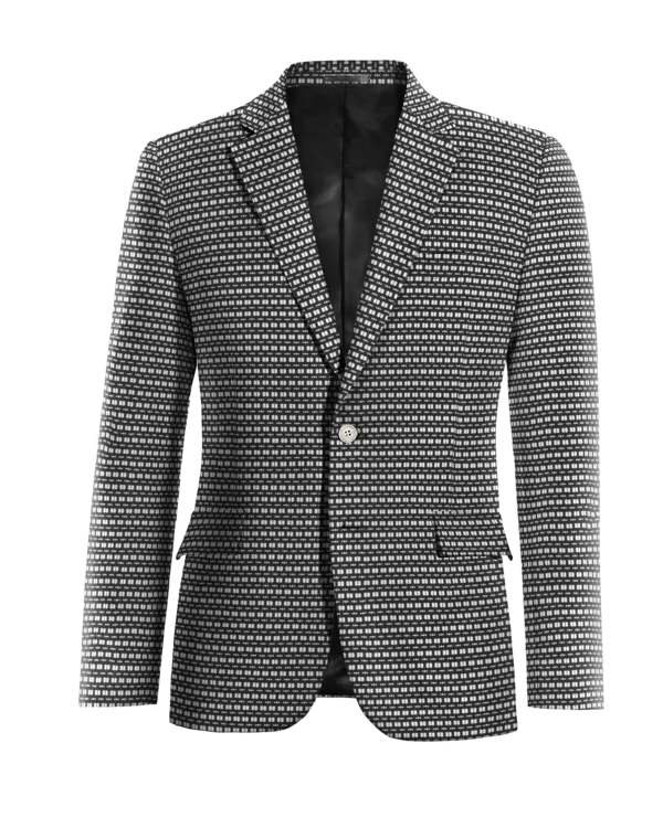  Blazer negra de algodón micropattern edición limitada