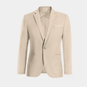  Blazer sin forro beige esencial de 1 botón