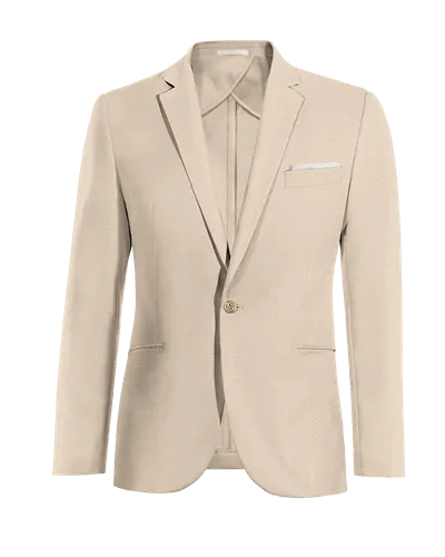  Blazer sin forro beige esencial de 1 botón