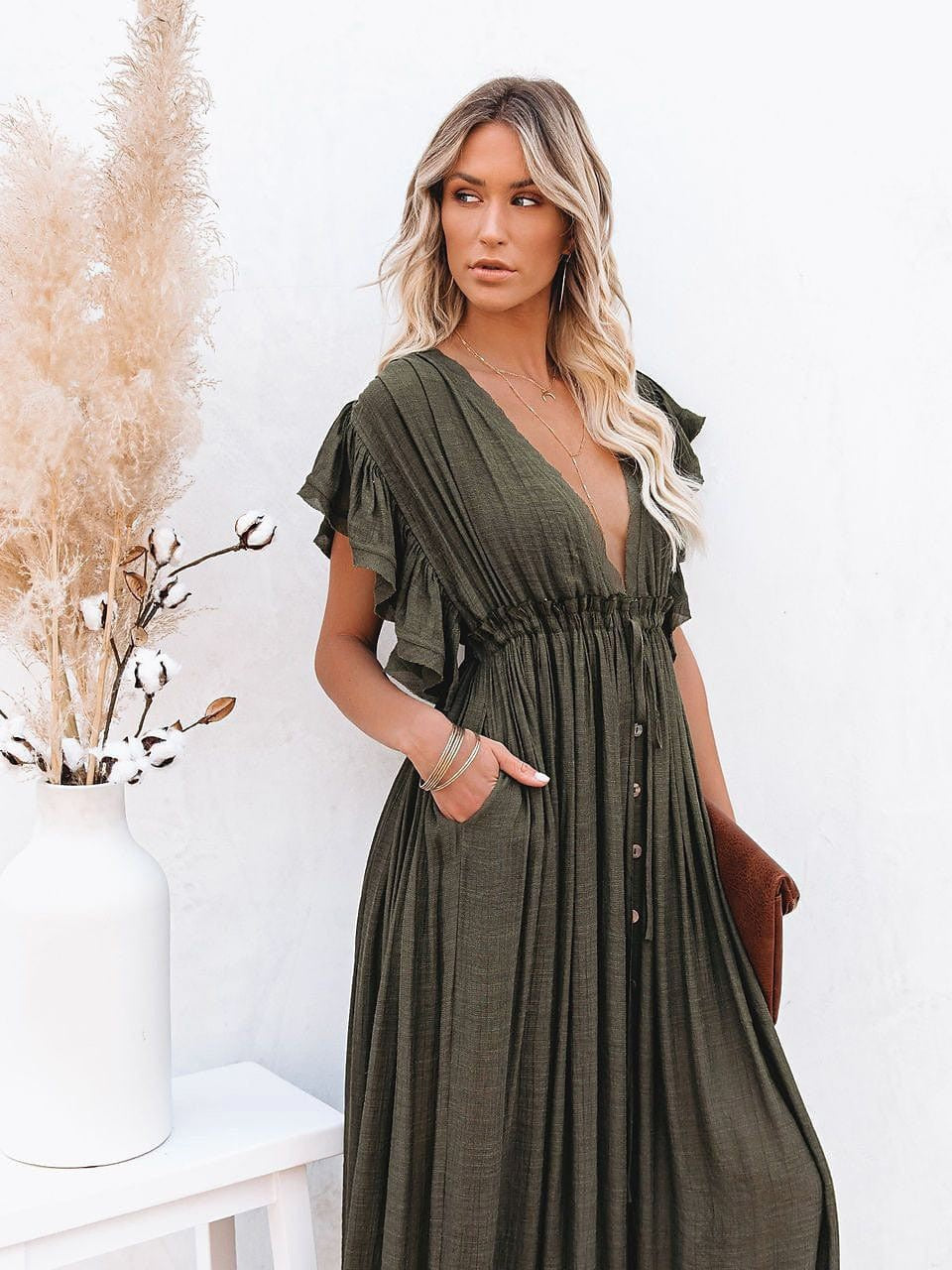 Boho Swing Maxi Dress With Backless Design for Women