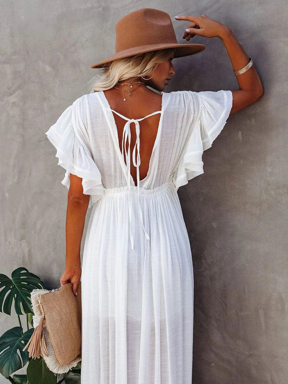 Boho Swing Maxi Dress With Backless Design for Women