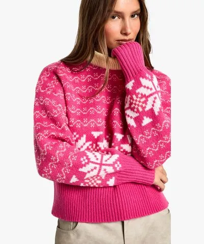 boohoo Womens Premium Fairisle Contrast Knitted Sweater