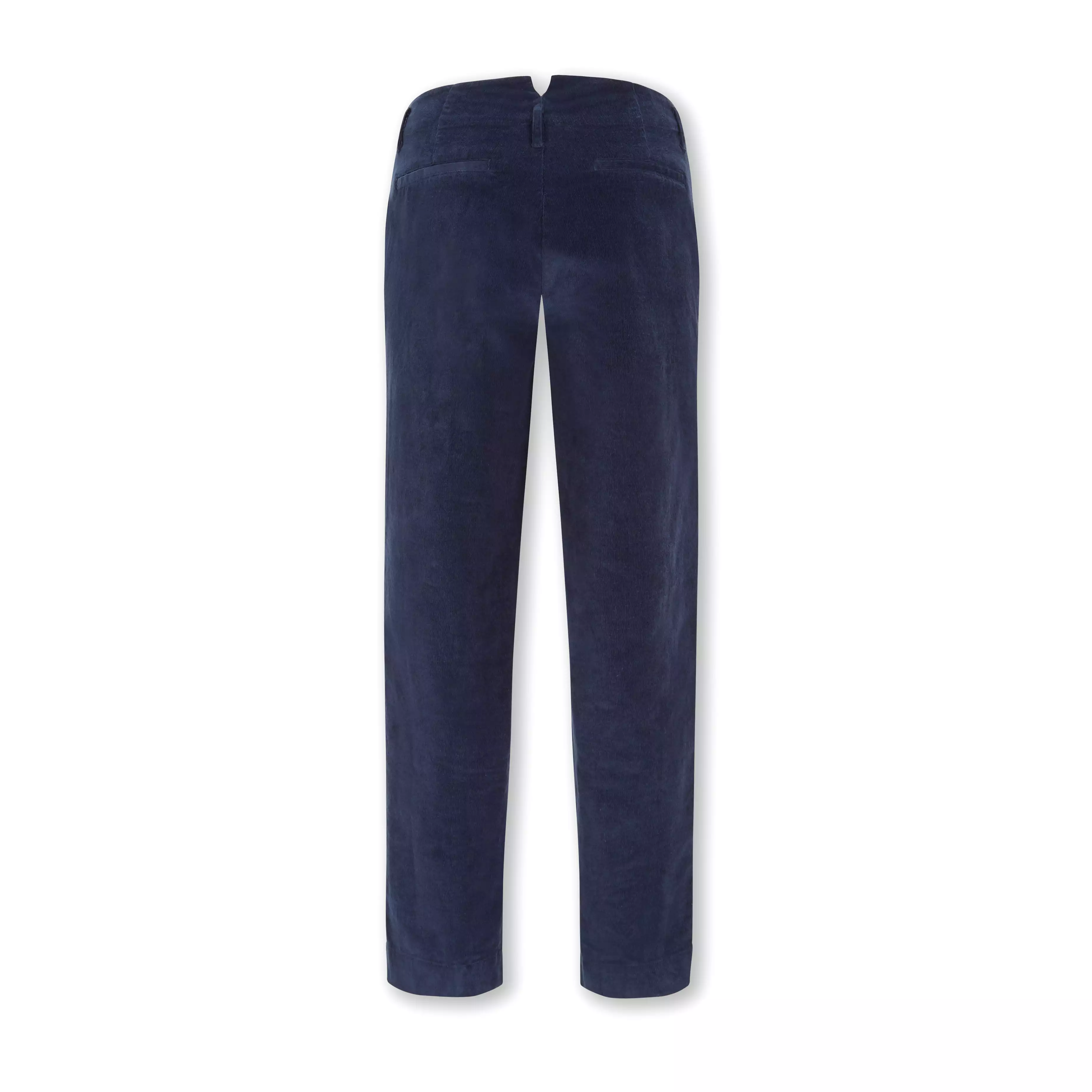 Chino-style stretch fine-cord navy-blue trouser