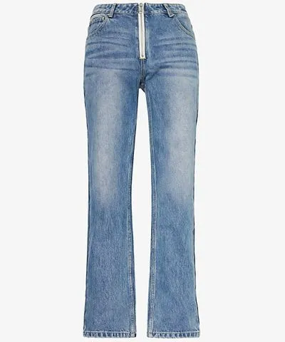 Cole Buxton Mens Blue Jonny shearling straight-le regular-fit denim jeans