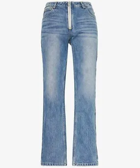 Cole Buxton Mens Blue Jonny shearling straight-le regular-fit denim jeans