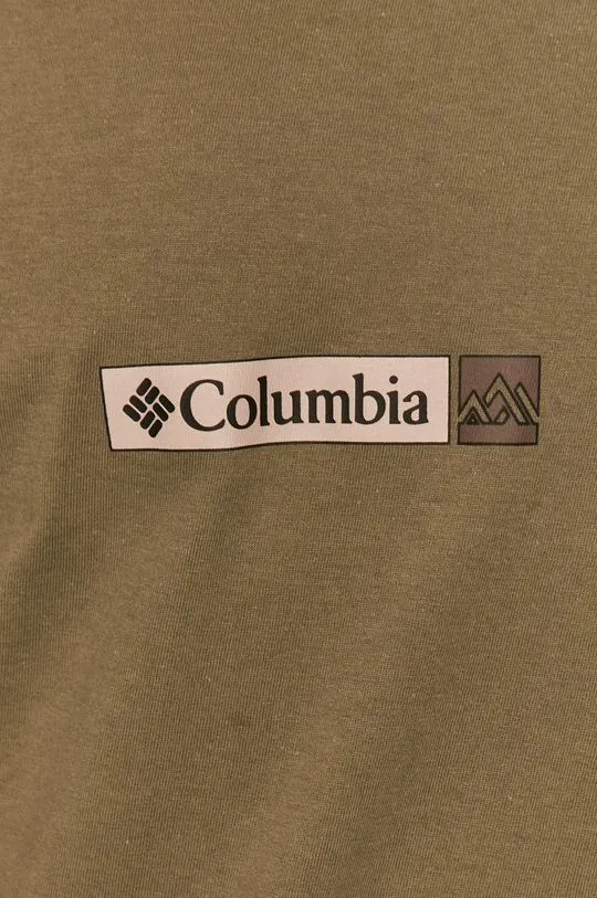 Columbia cotton T-shirt Rapid Ridge Back Graphic green color