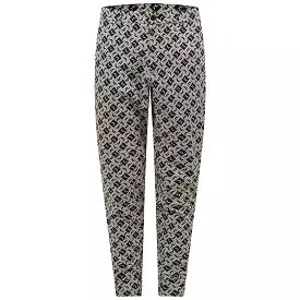 Cuff Double Weave Stretch Jogger Print Pant Black JL Monogram Check - AW22