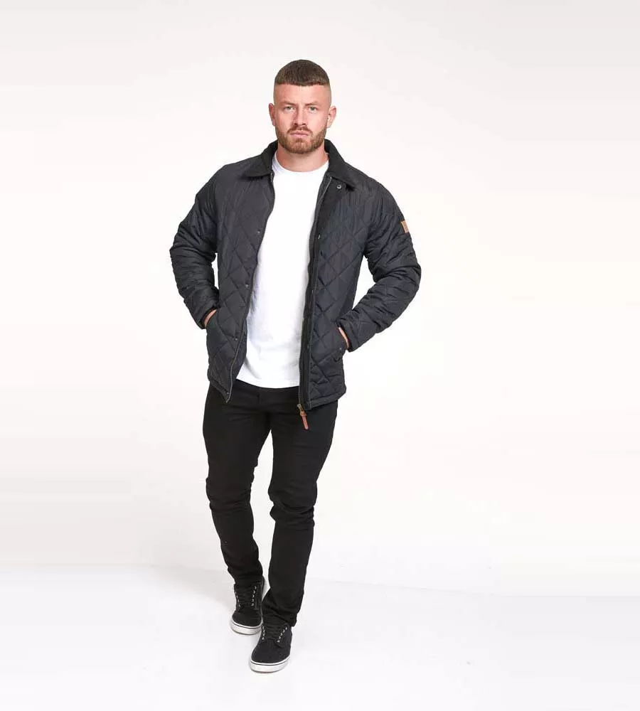 D555 Mens Quilted Jacket With Corduroy Collar (MATIAS)