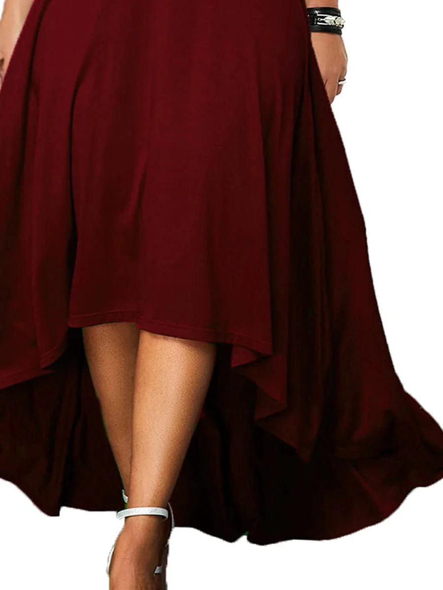 Elegant Plus Size Swing Party Dress with Half Sleeves