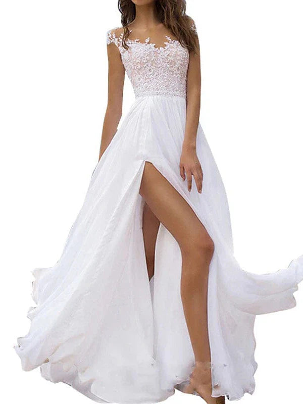 Elegant Women's Sleeveless White Lace Maxi Dress