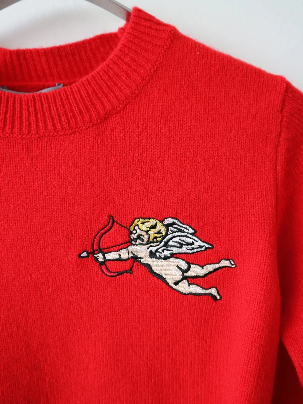 Embroidered Cherub Jumper sweater - red