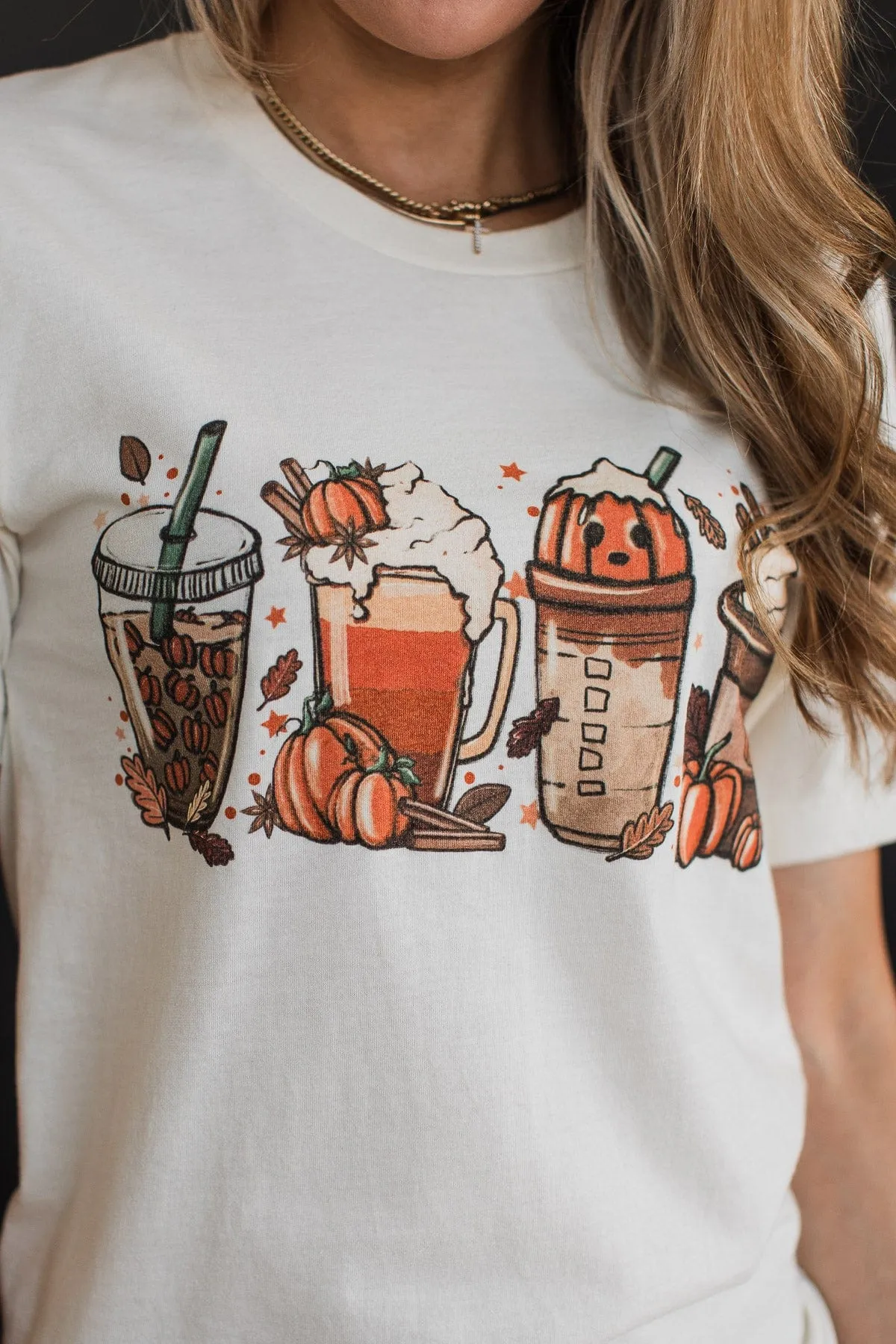 Fall Flavors Graphic Tee- Cream