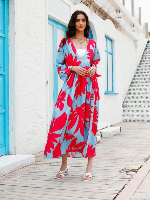 Floral Chiffon Maxi Dress With Slit