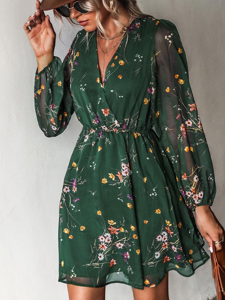 Floral Chiffon Mini Dress