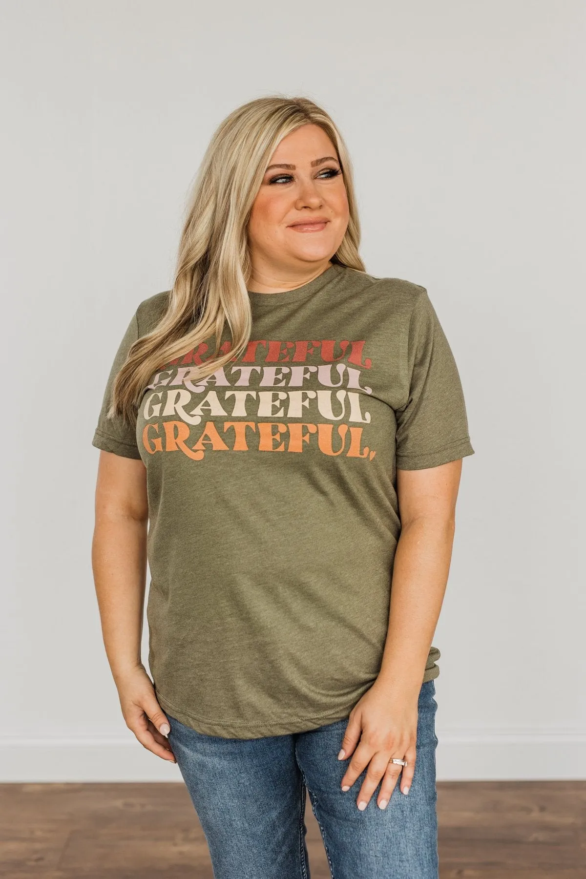 Grateful Graphic Tee- Olive