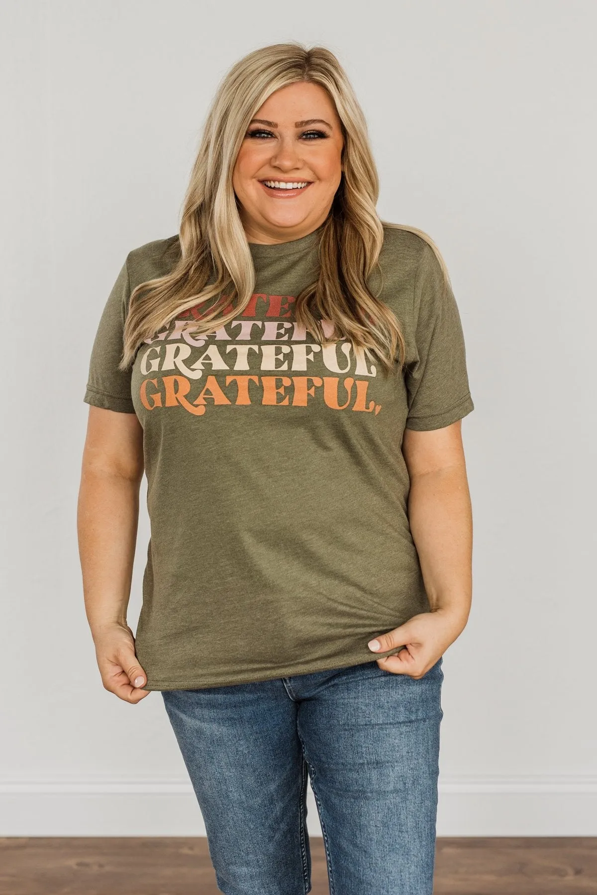 Grateful Graphic Tee- Olive