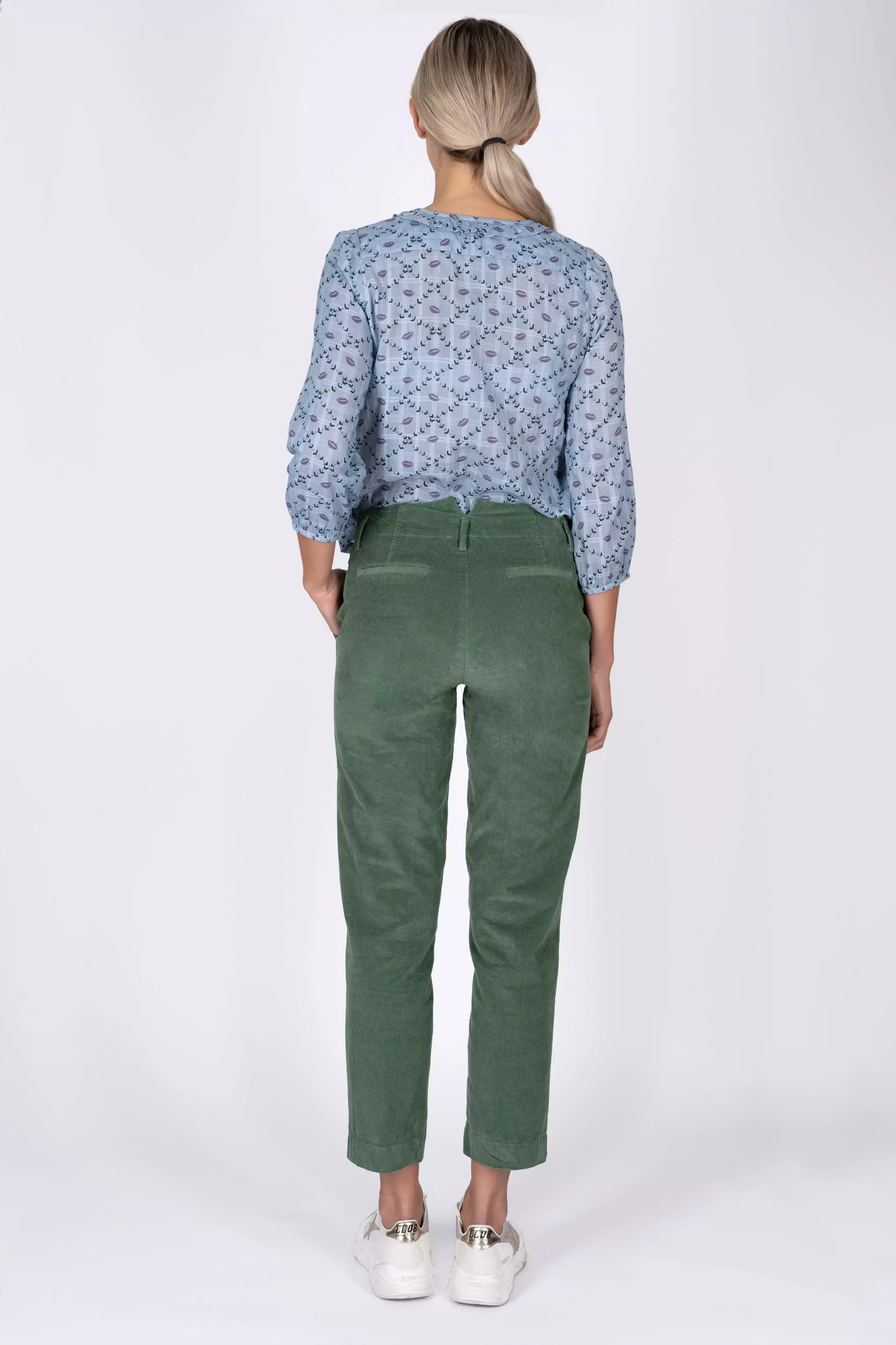 Green Chino Stretch Pincord Trouser