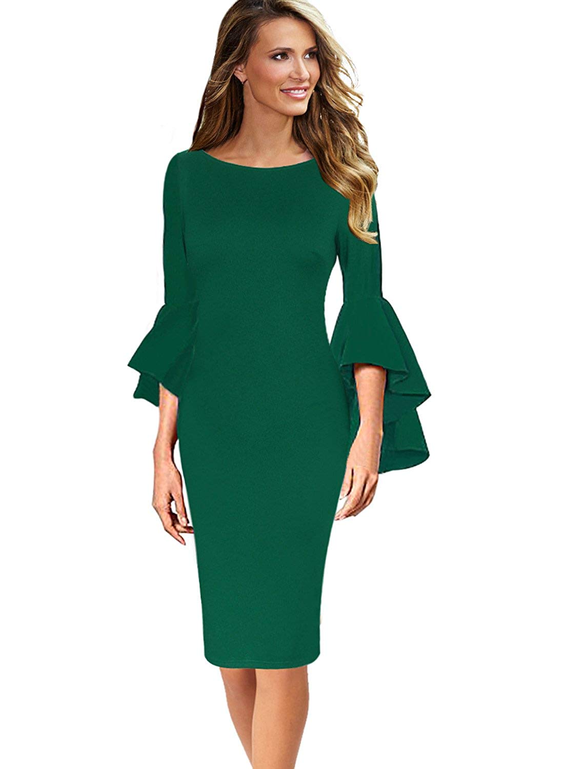 Haute Edition Women's Bell Sleeves Cocktail Party Dress