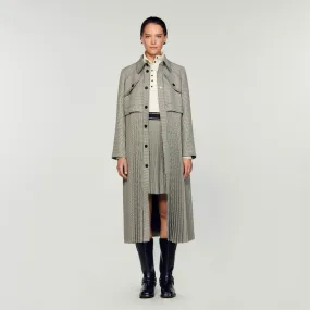 Houndstooth trench coat