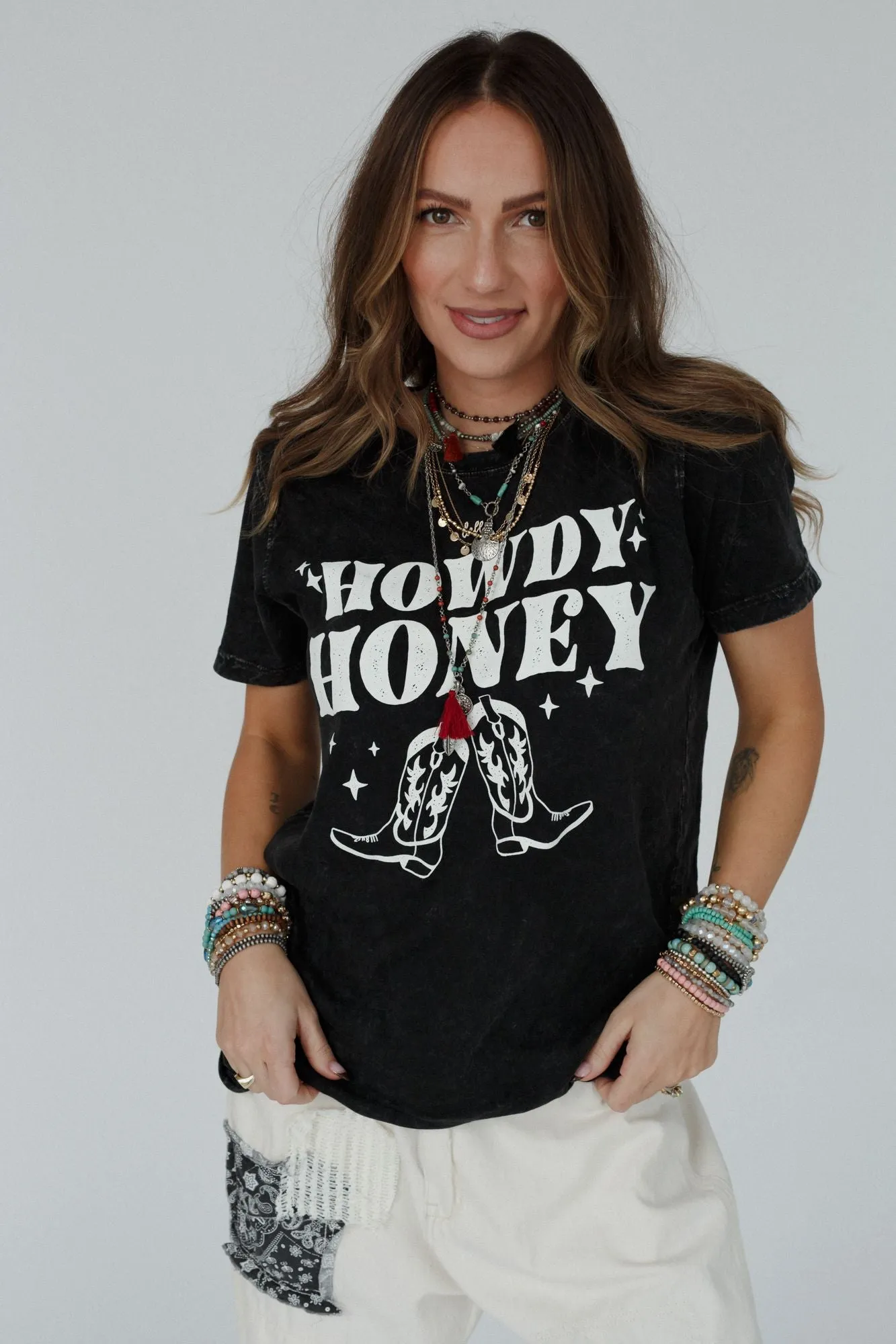 Howdy Honey Graphic Tee - Black