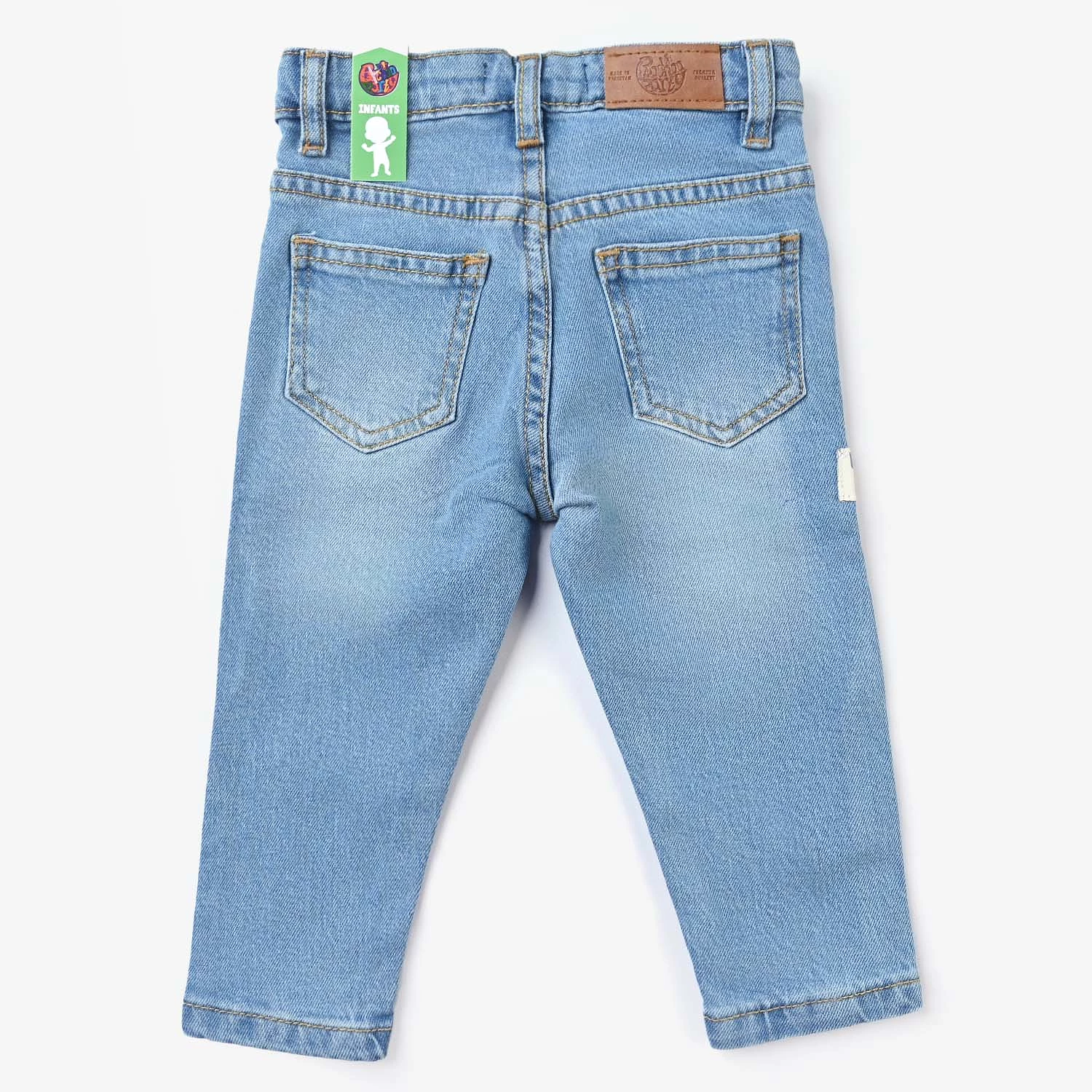 Infant Boys Denim Stretch Pant Daddys Little Dude-Ice Blue