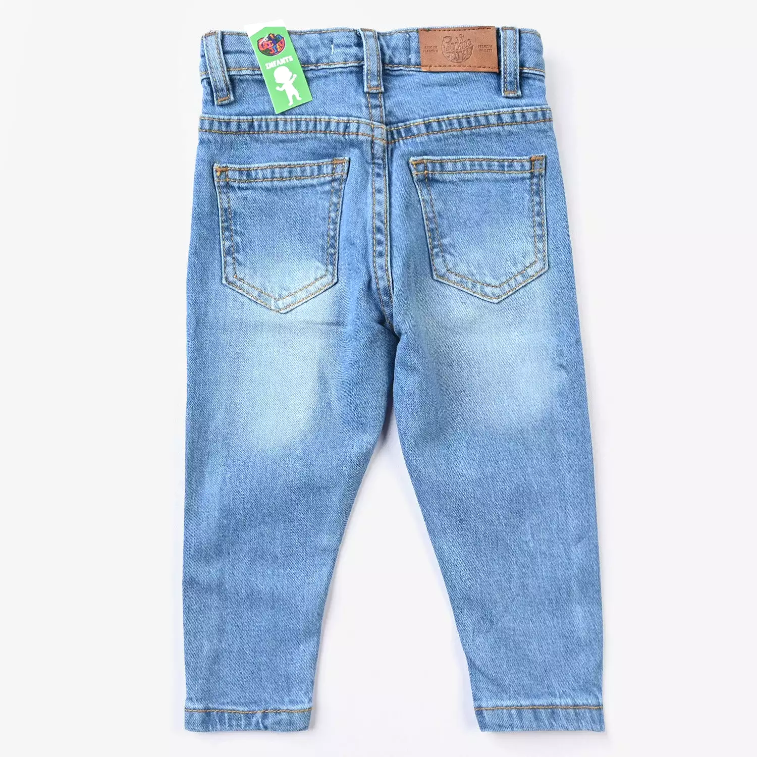 Infant Girls Denim Stretch Pant Sun Shine Rainbow-Ice Blue