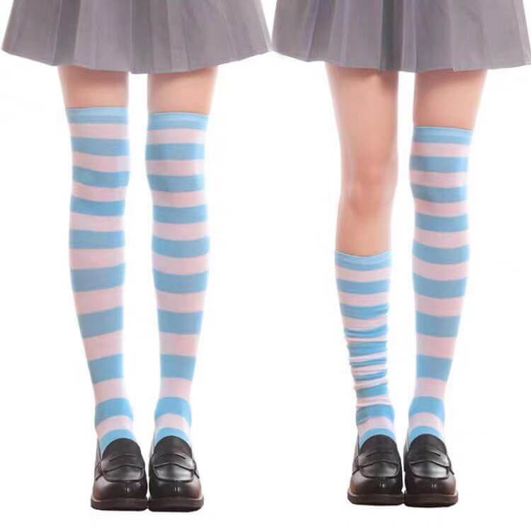 JAPANESE COS STRIPED KNEE SOCKS BY64023