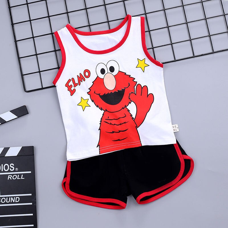 Kids Spiderman Sleeveless T-shirt Vest+Shorts