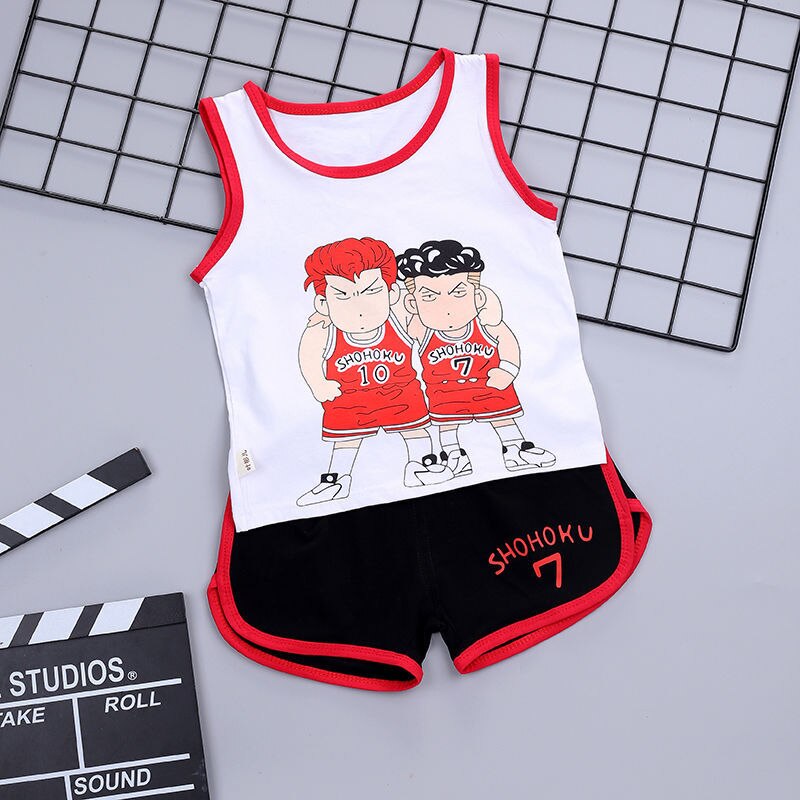 Kids Spiderman Sleeveless T-shirt Vest+Shorts