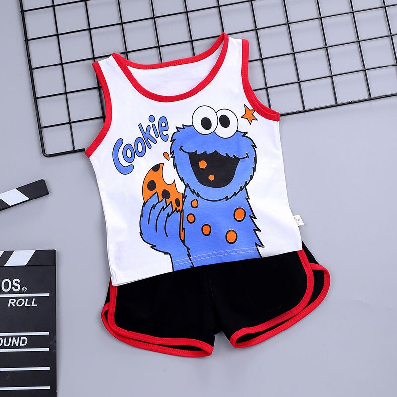 Kids Spiderman Sleeveless T-shirt Vest+Shorts