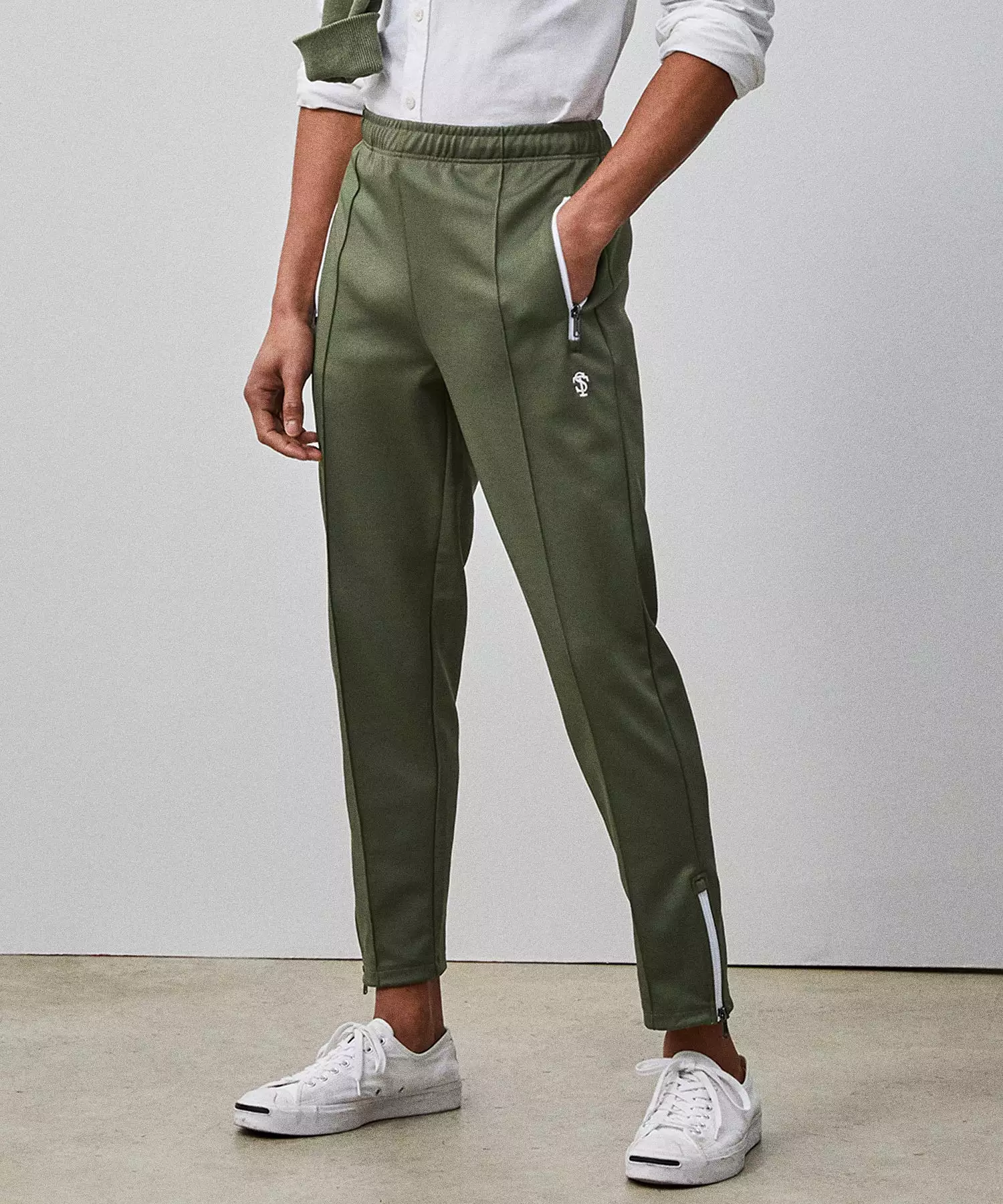 Knit Track Pant in Oak Moss