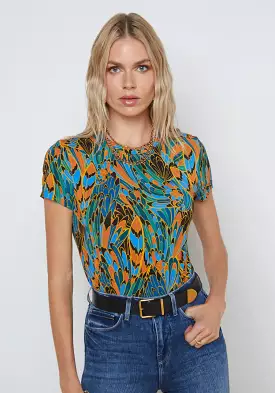 L’agence - Ressi Tee - Small Blue Multi Parrot Feather